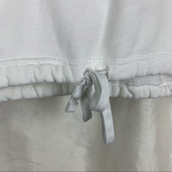 Reebok Cropped Logo Tie Front Sweater in White Multi - Picture 5 of 8